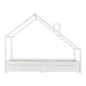 Kinderbett Assling mit 2 Schubkasten und Matratze 90x200cm in versch. Farben [en.casa]