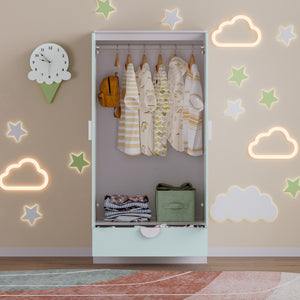 Kinderkleiderschrank Sandnes mit Schublade [en.casa]