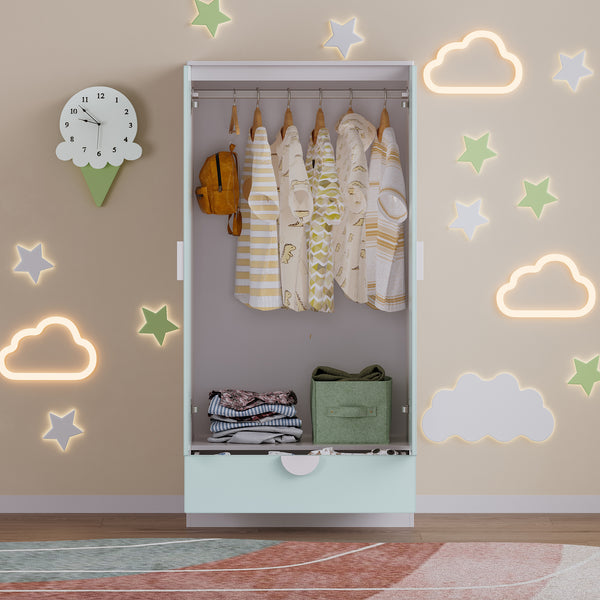 Kinderkleiderschrank Sandnes mit Schublade [en.casa]