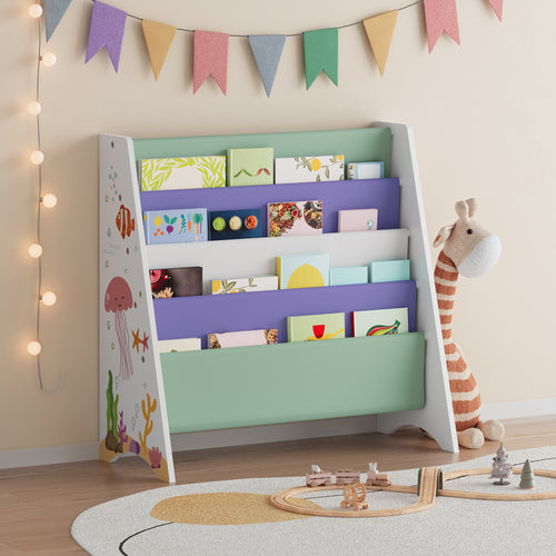 Kinderregal Hornnes 60x62x28 cm Aqua Dream Motiv [en.casa] - premiumXL