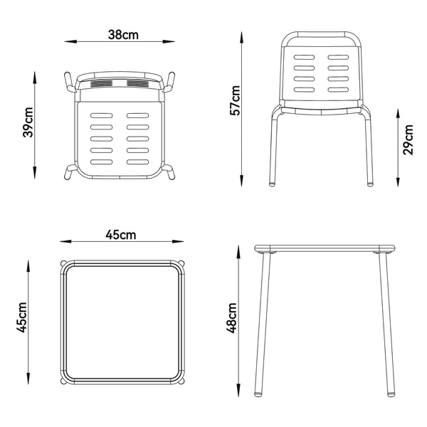 Kindersitzgruppe Etroubles Stahl Mehrfarbig [casa.pro]