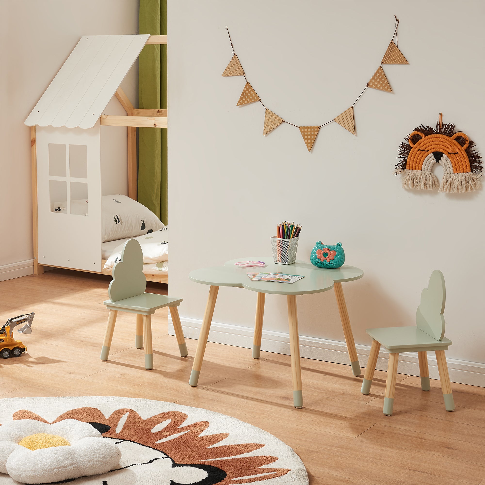 Kindersitzgruppe Epim mit Wolkendesign [en.casa]