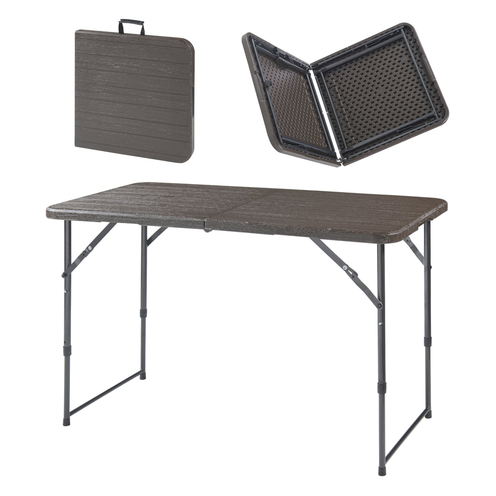 Höhenverstellbarer Klapptisch Adelfia 120x60cm [en.casa] - premiumXL