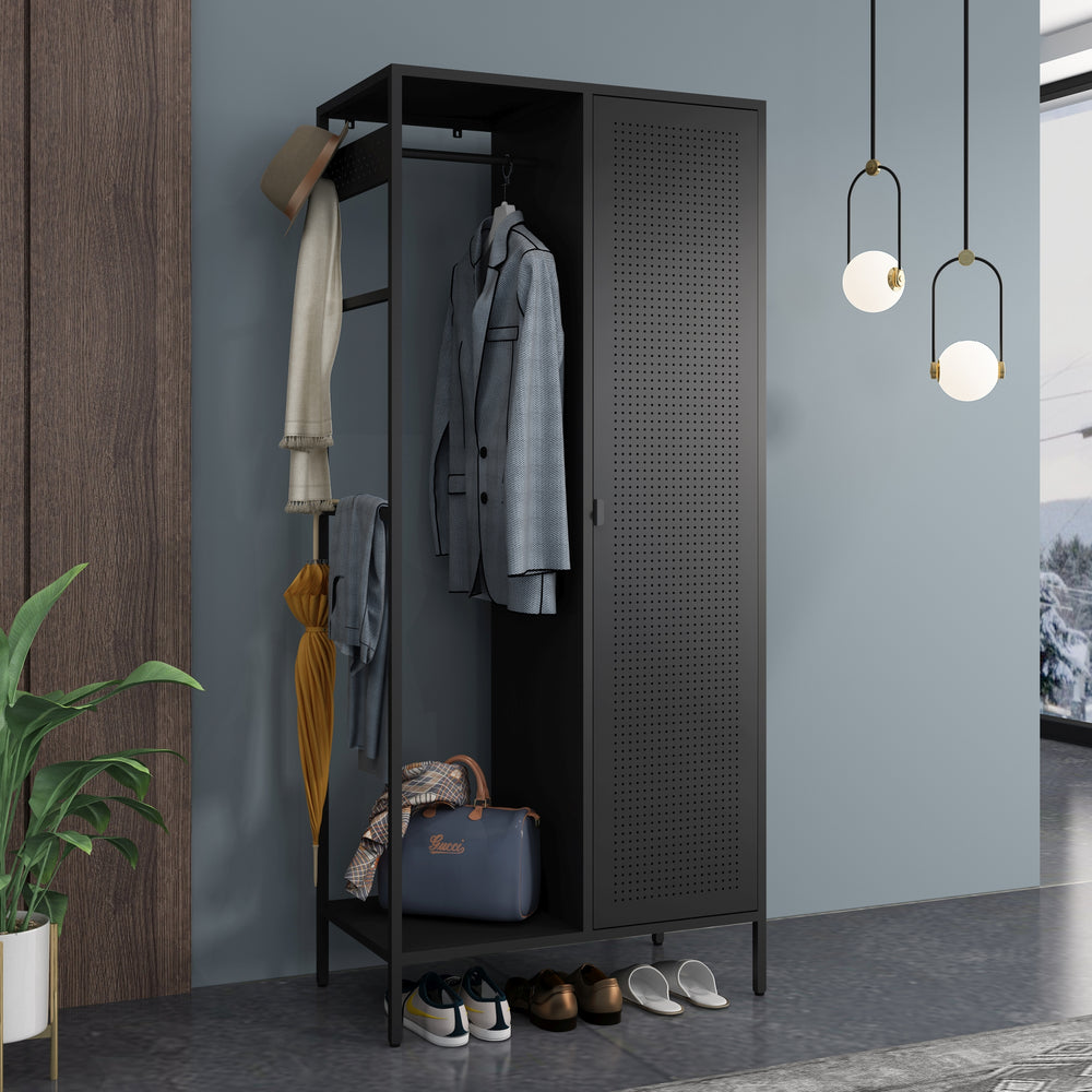 Kleiderschrank Puumala 180x80x45 cm Metall [en.casa]