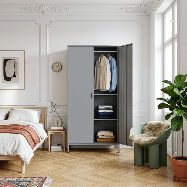 Kleiderschrank Esteli 170x80x45 cm Stahl [en.casa]