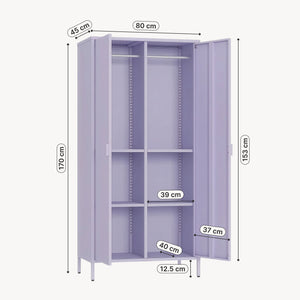 Kleiderschrank Esteli 170x80x45 cm Stahl [en.casa]