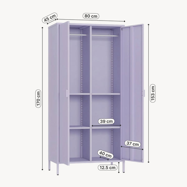 Kleiderschrank Esteli 170x80x45 cm Stahl [en.casa]