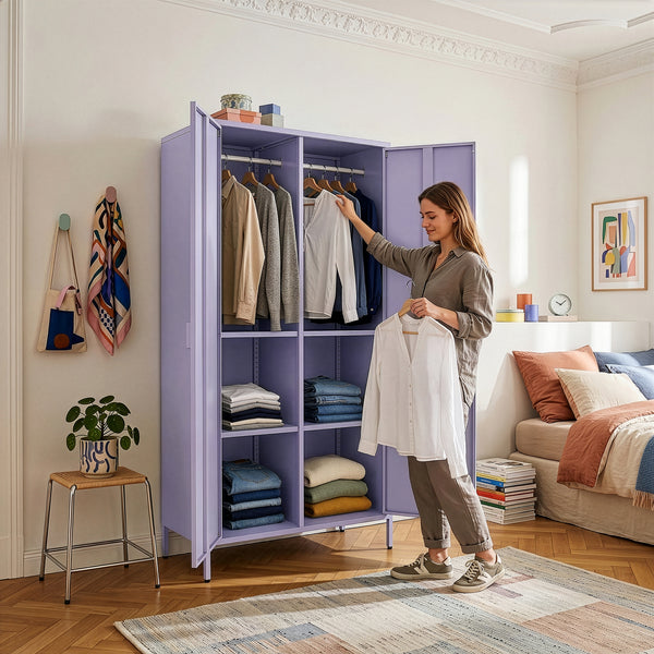 Kleiderschrank Esteli 170x80x45 cm Stahl [en.casa]