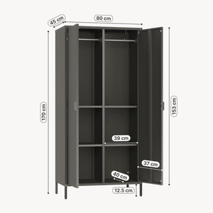 Kleiderschrank Esteli 170x80x45 cm Stahl [en.casa]