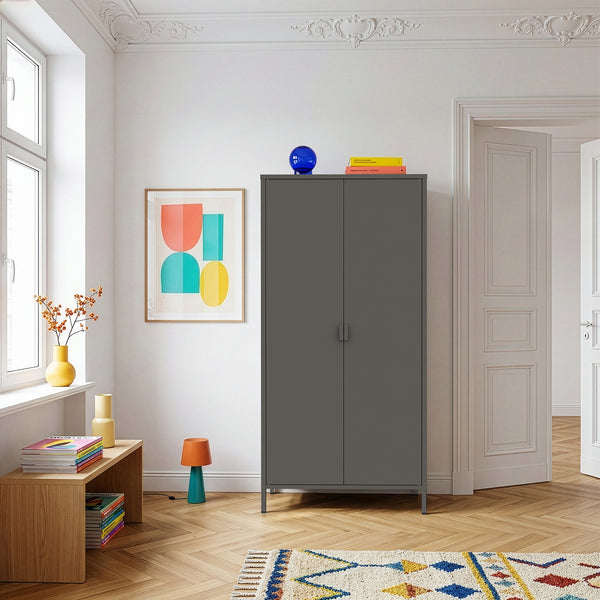 Kleiderschrank Esteli 170x80x45 cm Stahl [en.casa]