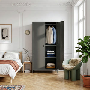 Kleiderschrank Esteli 170x80x45 cm Stahl [en.casa]