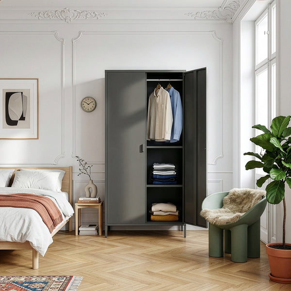 Kleiderschrank Esteli 170x80x45 cm Stahl [en.casa]