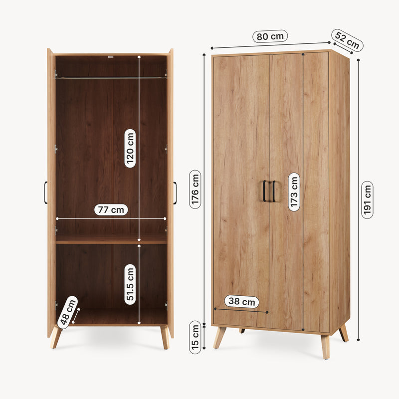 Maßskizze Kleiderschrank Norg [en.casa]