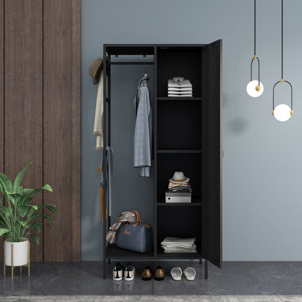 Kleiderschrank Puumala 180x80x45 cm Metall [en.casa]