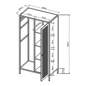 Kleiderschrank Puumala 180x80x45 cm Metall [en.casa]