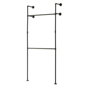 Kleiderstange Wandmontage Kenävatka Stahl Schwarz [en.casa]