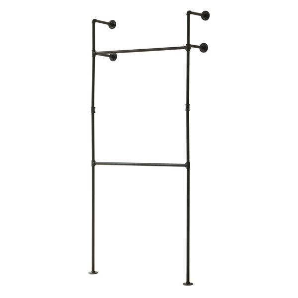 Kleiderstange Wandmontage Kenävatka Stahl Schwarz [en.casa]