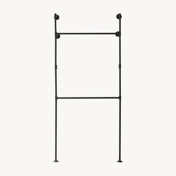 Kleiderstange Wandmontage Kenävatka Stahl Schwarz [en.casa]