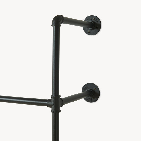 Kleiderstange Wandmontage Kenävatka Stahl Schwarz [en.casa]