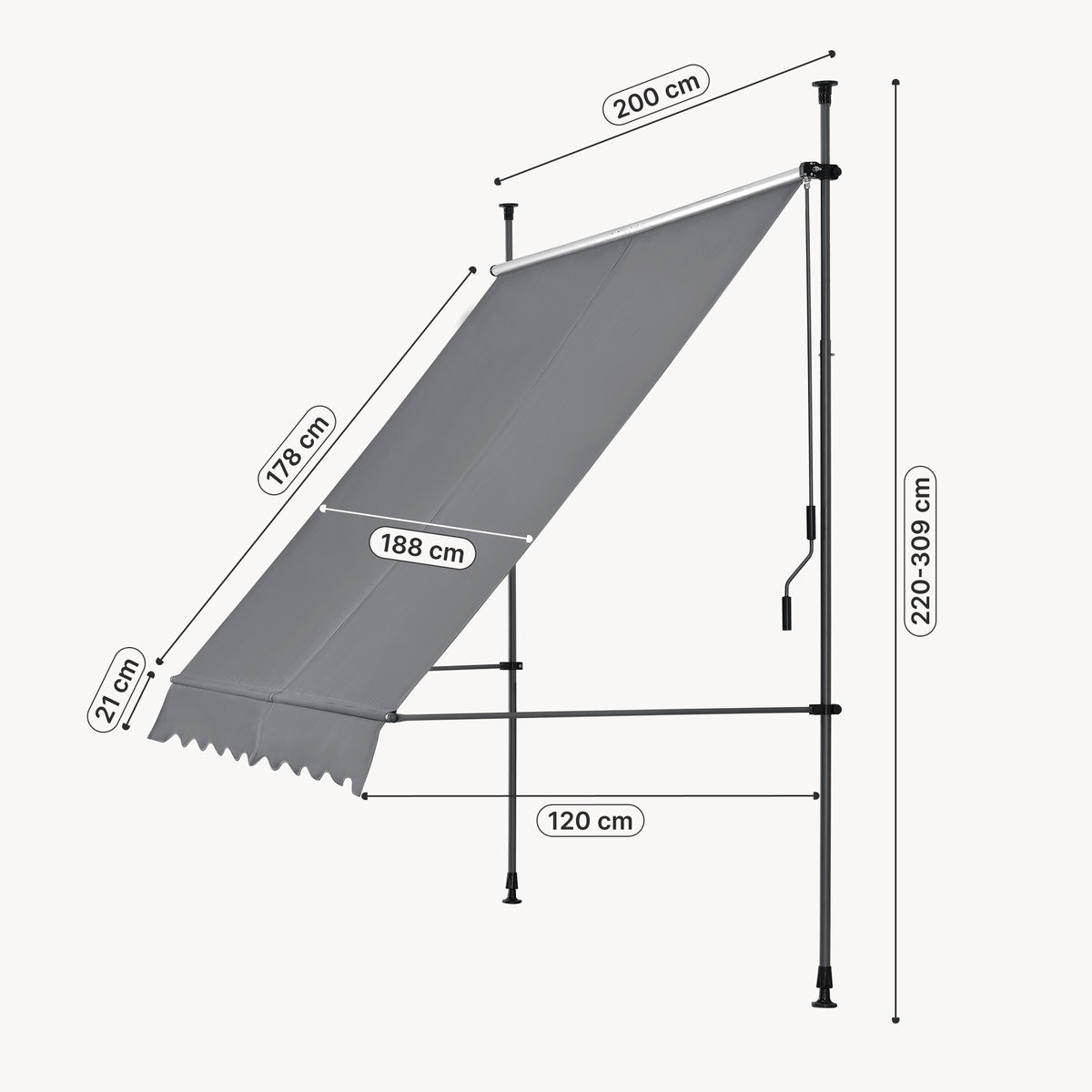 pro tec markise montageanleitung Klemmmarkise Stem [pro.tec] Color:Serval Startseite - Bayern Markisen, Brand: FOX