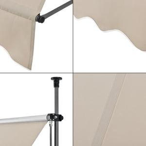 Klemmmarkise Stem Grau oder Sandfarben [pro.tec]