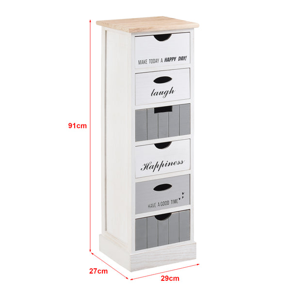 Kommode Salo mit 6 Schubladen 91x29x27cm in versch. Farben [en.casa]