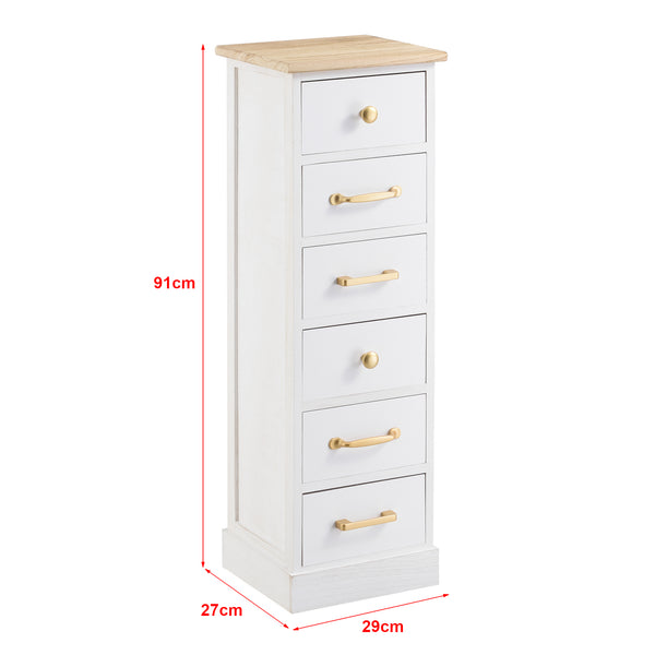 Kommode Salo mit 6 Schubladen 91x29x27cm in verschiedenen Farben [en.casa]