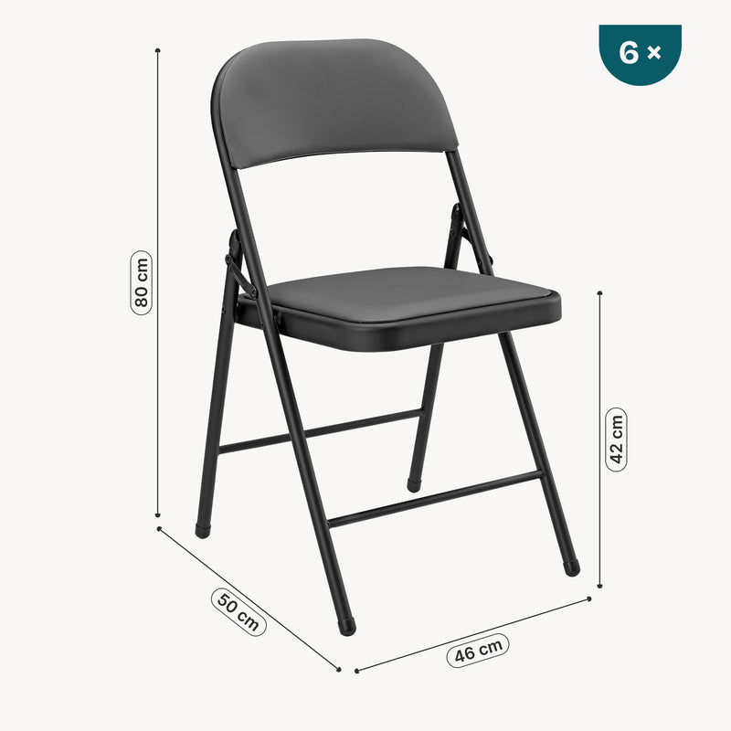 Maßskizze Konferenzstuhl Office 6er Set Kunstleder [pro.tec]