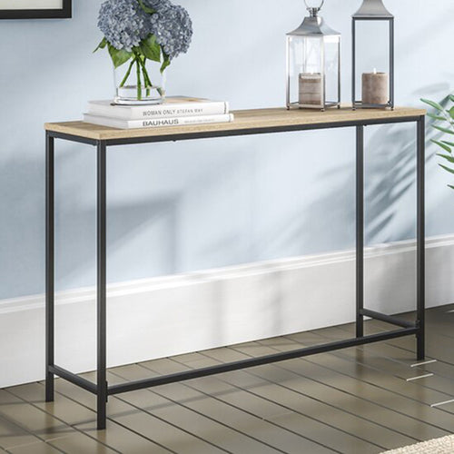 Konsolentisch Kronoby 80 x 100 x 30 cm Schwarz/Holzoptik [en.casa] TR