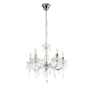 Kronleuchter Weimar 5x E14 Ø35 x 145 cm Kristall/Weiß lux.pro - premiumXL