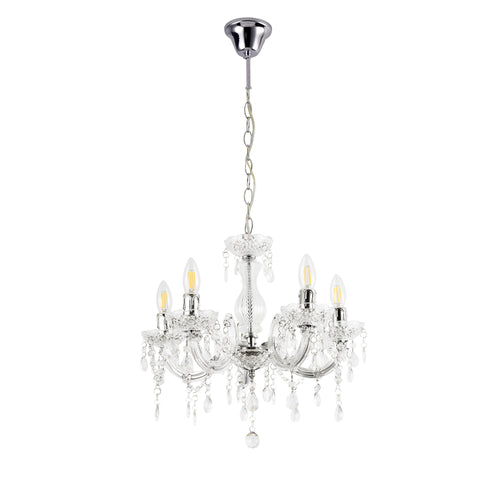Kronleuchter Weimar 5x E14 Ø35 x 145 cm Kristall/Weiß lux.pro - premiumXL