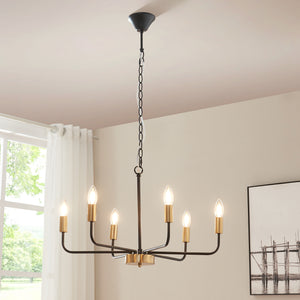 Kronleuchter Bishop Metall Schwarz/Messingfarben [lux.pro] - premiumXL