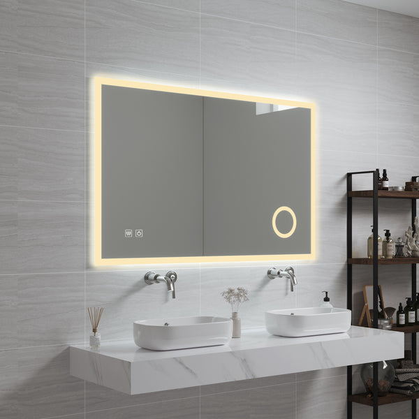 LED-Badspiegel Scafa Weiß in versch. Größen [pro.tec]