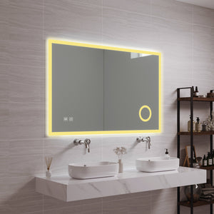 LED-Badspiegel Scafa Weiß in versch. Größen [pro.tec]