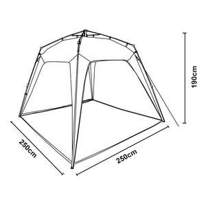 Klappbarer Pavillon Barendrecht mit LED Beleuchtung 2,5x2,5 Meter [pro.tec]