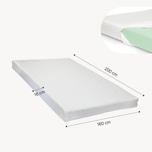 LED Polsterbett Tröstiar mit Matratze [en.casa]