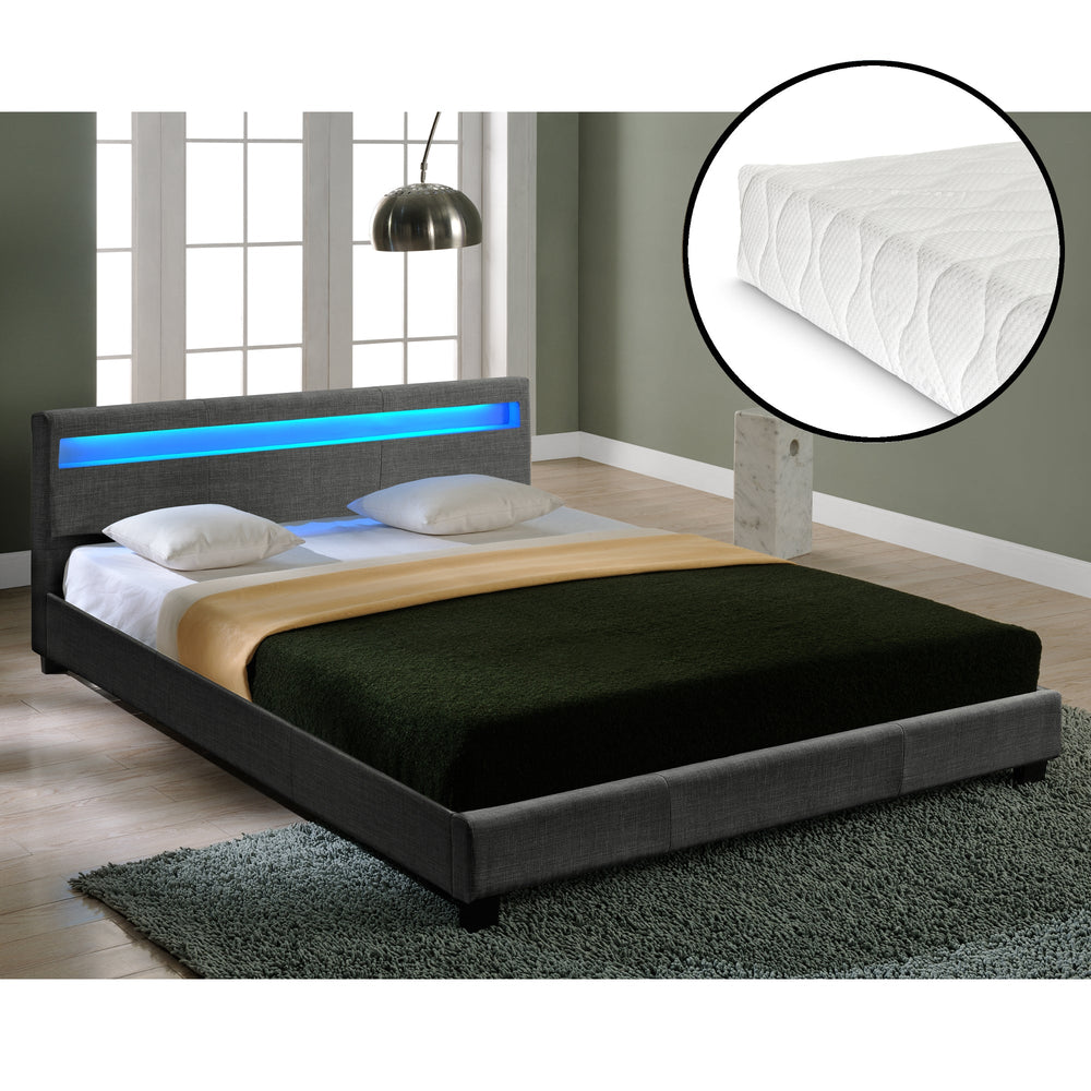 Modernes Stoffbett Bettgestell dunkelgrau CORIUM - premiumXL