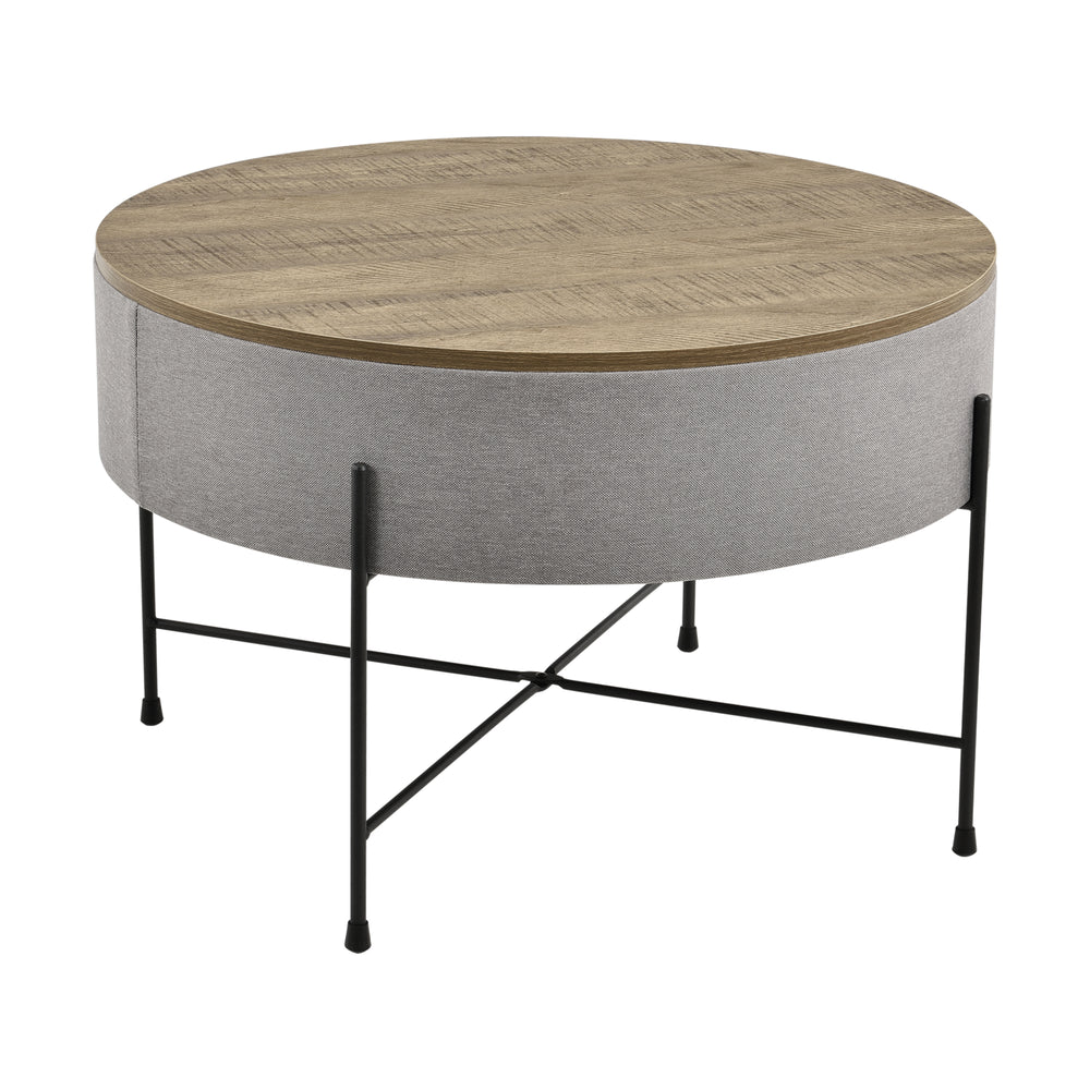 Couchtisch Tauranga Rund Wallnussoptik/Grau en.casa