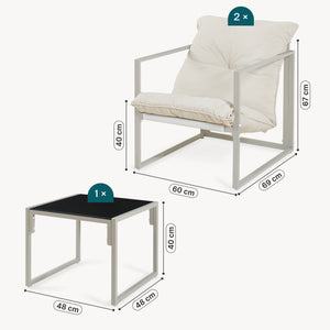 Loungeset Karg 3-tlg. [casa.pro]