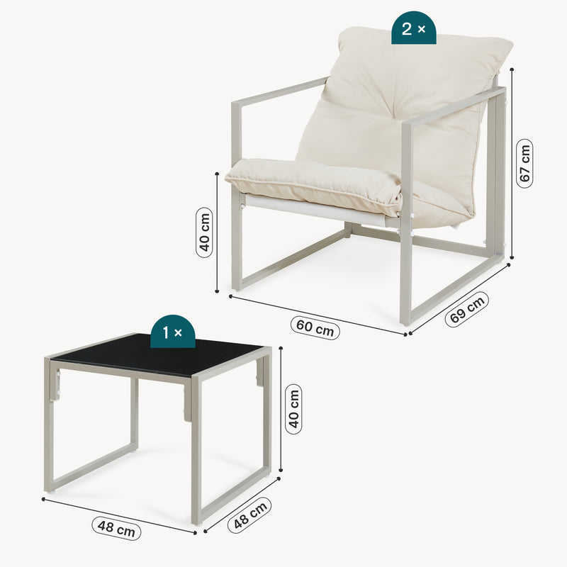 Maßskizze Loungeset Karg 3-tlg. [casa.pro]