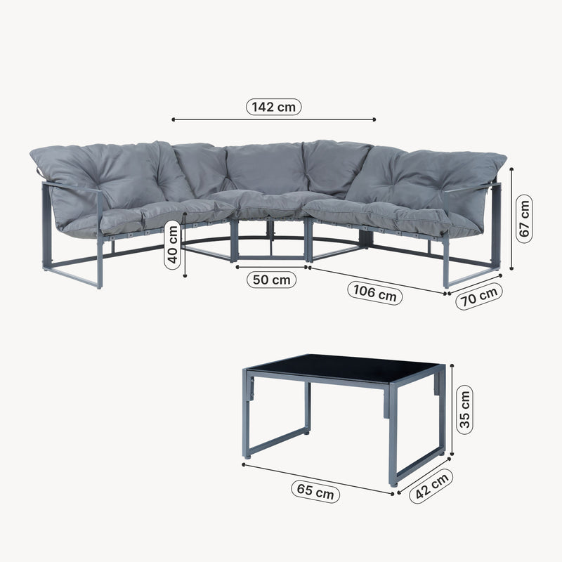 Maßskizze Loungeset Karg [casa.pro]