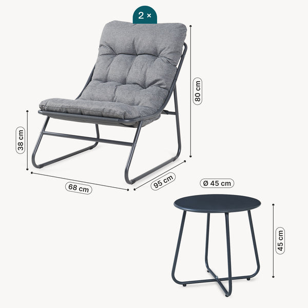 Loungeset Malmö 3-tlg. [casa.pro]