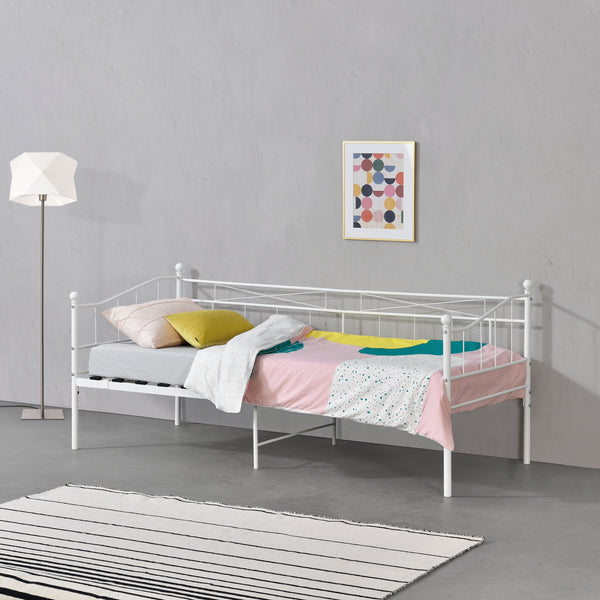Metallbett Arjeplog 90x200 cm bis 150 kg versch. Farben en.casa