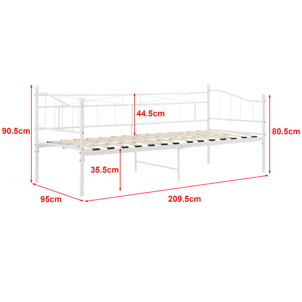 Metallbett Arjeplog 90x200 cm bis 150 kg versch. Farben en.casa