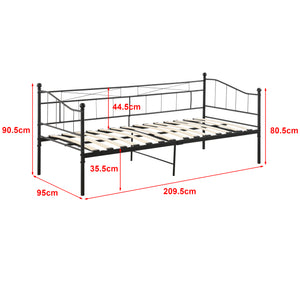 Metallbett Arjeplog 90x200cm mit Matratze versch. Farben en.casa