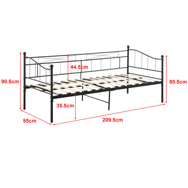 Metallbett Arjeplog 90x200cm mit Matratze versch. Farben en.casa