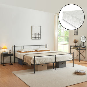 Metallbett Laos mit Matratze Schwarz [en.casa] - premiumXL