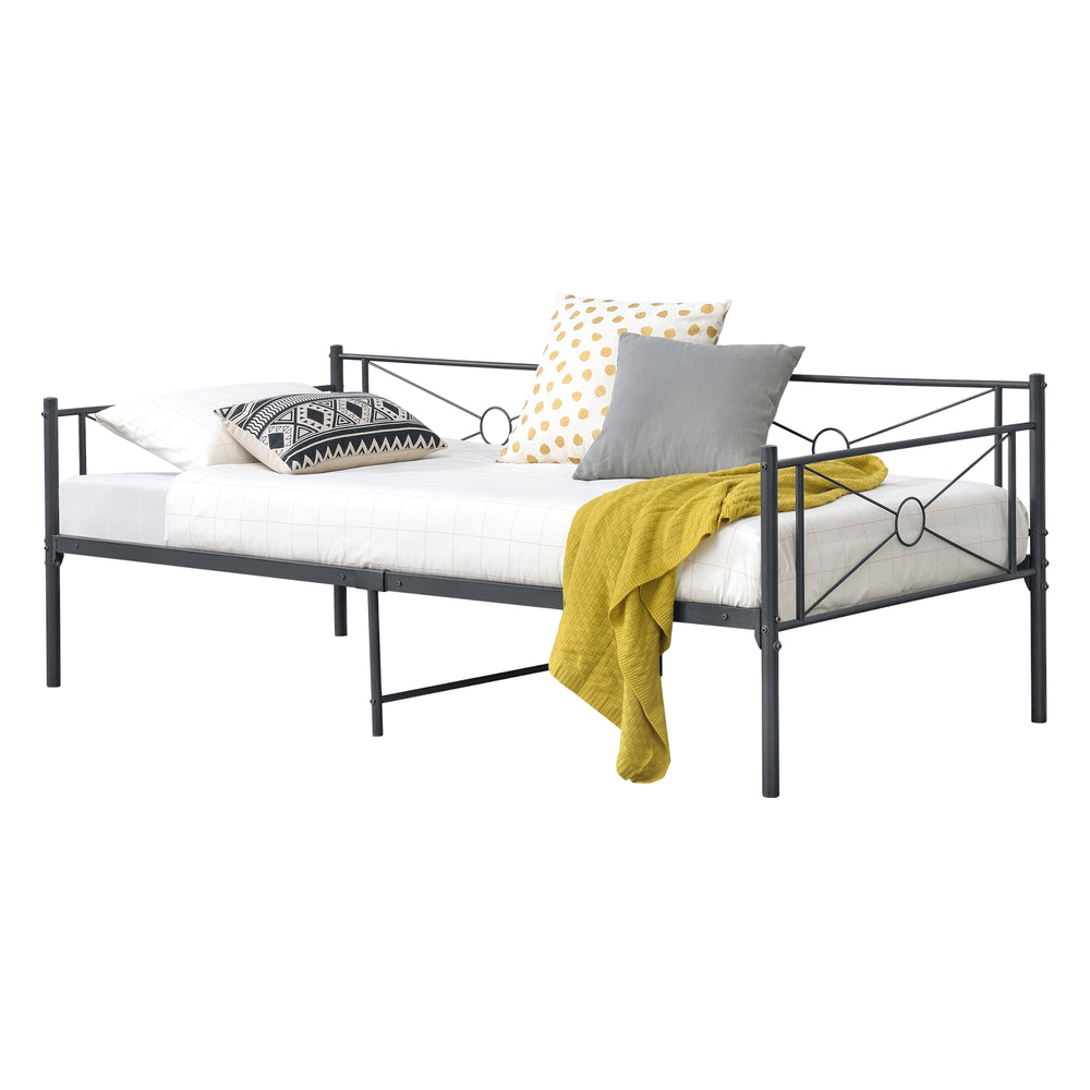 Metallbett Alvesta 90x200 cm mit Kopf- und Fußteil versch. Farben en.casa