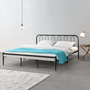 Metallbett Hanko in versch. Größen Schwarz en.casa