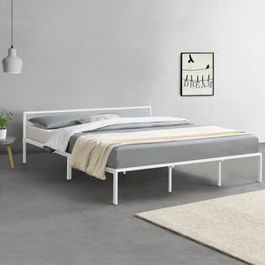 Metallbett Imatra Stahl Weiß [en.casa]
